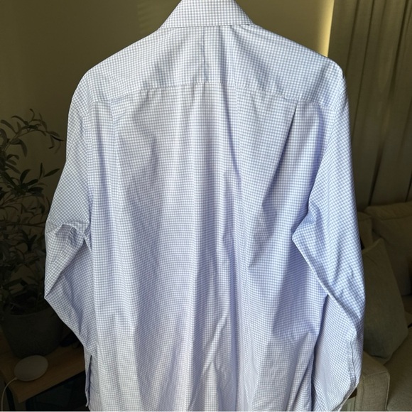 Jos A Bank Men’s Traveler Tailored Fit  L/S  16.5/36 Button Up Blue/purple Check - Picture 4 of 8
